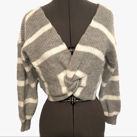 SHEIN Girls Twist Front Striped Sweater Size 11/12Y - Picture 4 of 11